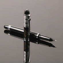 1pcs student calligraphy fountain pen elegant black High precision nib metal fountain pen school quality learning stationery 2024 - buy cheap