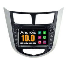 Автомобильный DVD GPS RoverOne для Hyundai Verna Solaris 2010 - 2014 Android 10 Восьмиядерный 4G + 64G навигация Радио стерео PhoneLink 2024 - купить недорого