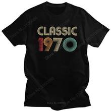 Camiseta masculina clássica vintage 50th aniversário 1970 algodão, manga curta, gola redonda, presente de verão, roupas casuais 2024 - compre barato