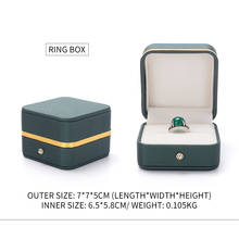 New Green Pu Leather Wedding Ring Jewelry Packaging Gift Box Women Earring Pendent Bracelet Storage Showcase Jewellery Organizer 2024 - buy cheap