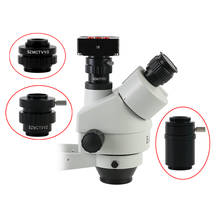 Adaptador para lente de montagem szmctv 1/2 e 1/3 1x, adaptador para microscópio trinocular simul focal hdmi e vga, câmera de vídeo usb 2024 - compre barato