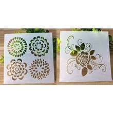 2pc Stencils Flower Drawing Scrapbooking Photo Album Decorative Embossing Bullet Journal Accessories Cake Painting Template 2024 - buy cheap