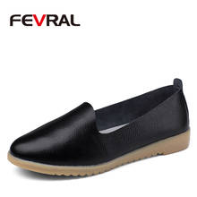 FEVRAL Woman' Shoes Casual Ballet Soft Genuine Leather Loafers Slip On Woman Flats Shoe Flexible Peas Footwear Large Woman Size 2024 - buy cheap