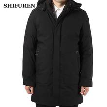 Shifuren jaquetas acolchoadas masculinas, casacos quentes de inverno de algodão com capuz grosso casacos masculinos de manga comprida plus size 2024 - compre barato