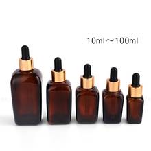 10ml 20ml 30ml 50ml 100ml Square Glass Dropper Bottle Amber Cosmetic Perfume Empty Aromatherapy Essential Oils Bottle Container 2024 - buy cheap
