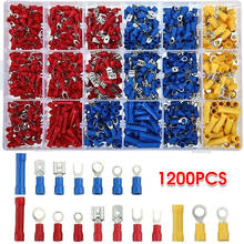 1200Pcs Wire Crimp Terminal Connector Electrical Insulated Cable Crimp Connector Butt Lugs Rolled Ring Spade Terminals 2024 - buy cheap