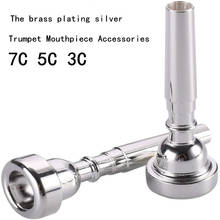 High Quality Bb Trumpet 7C 5C 3C Small Instrument Accessories Pure Copper Mouth Silver Plated Surface Trumpet Nozzle 2024 - buy cheap