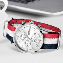 Megir relógio com pulseira de lona masculino, relógio esportivo quartzo fashion original para homens e mulheres 2011 2024 - compre barato