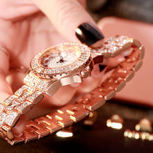 Роскошные женские часы из нержавеющей стали с бриллиантами и кристаллами, Модные Аналоговые кварцевые наручные часы Relogio Feminino 2024 - купить недорого