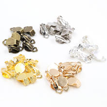 10mm 50pcs/lot High Quality 5 Colors Plated Iron Material Ear Clips ,Earrings Blank/Setting Base,Fit 10mm Glass Cabochons 2024 - buy cheap