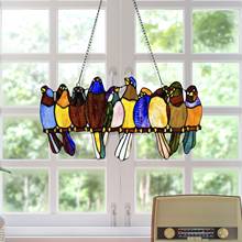 2021 New Arrival Simple Style Cartoon Stained Birds Ornaments Window Wall Pendant Home Room Decoration Wholesale Dropshipping 2024 - buy cheap