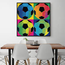 Colored Football Painting Home Decorative Canvas Painting Poster Paintings Wall Art Canvas Soccer Messi Posters and Prints 2024 - buy cheap