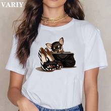 Cute Dog Bag Women Fashion T shirt 2020 Vintage Tshirt Tops Kawaii Clothes T Shirt Summer Short Sleeve Graphic Tees Women 2024 - buy cheap