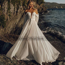 Eightree Sexy Beach Wedding Dresses Biecp Detachable Sleeve Wedding Gowns Plus Size Bride Dress Boho Summer Cheap Casamento 2024 - buy cheap