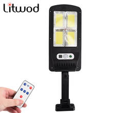 Solar Wall Light Remote Control Street Lamp Motion Sensor Built in Long Battery Life Outdoor Powered Sunlight Waterproof IP65 2024 - buy cheap