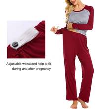 ARLONEET-Conjunto de pijama de maternidad para mujer, ropa de dormir para amamantar, ropa de embarazo para amamantar, tops y pantalones, CN06 2024 - compra barato