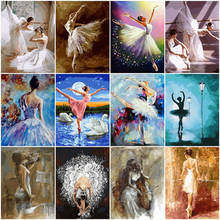 5d pintura de bailarina diamante diy, bordado de diamante música pintada à mão ponto cruz de menina, mosaico para decoração de casa 2024 - compre barato