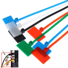 Hot New 100pcs Easy Mark 4*150mm Nylon Cable Ties Tag Labels Plastic Loop Ties Markers Cable Tag Self-locking Zip Ties Wholesale 2024 - buy cheap