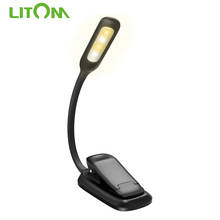 LITOM Rechargeable LED Book Light 3 Level Brightness 360 Degree Flexible Soft Table Lamp for Eye Protection Night Reading 2024 - buy cheap