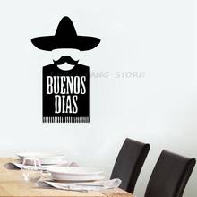 Buenos Dias мексиканская кухня пища, наклейки на стену Виниловая наклейка для комнаты домашний декор настенные украшения 1409 2024 - купить недорого