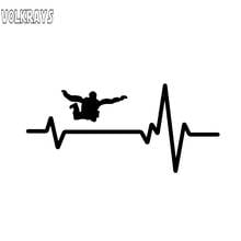 Volkrays Creative Car Sticker Heart Beat Line Skydiving Skydive Accessories Reflective Waterproof Sunscreen Vinyl Decal,6cm*14cm 2024 - buy cheap