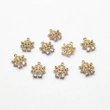 New arrival! 15x13mm 50pcs Copper/Cubic Zirconia Flower shape Charm for Earrings Making/DIY parts,Jewelry Finding & Component 2024 - buy cheap