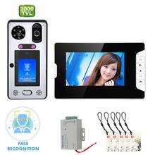 7 inch  Video Door Phone Doorbell Intercom System with Face Recognition  Fingerprint RFIC Wired  1000TVL Camera 2024 - buy cheap