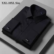 Plus Size 7XL 8XL 9XL 10XL Men's Solid Color Long Sleeve Shirt Dress Brand Bamboo Fiber Comfortable Loose Business Casual Shirts 2024 - buy cheap