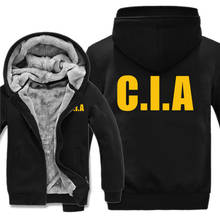 USA CIA Hoodies Men Cool Thicken Winter Fashion Streetwear CIA Sweatshirt Jacket 2024 - buy cheap