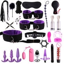 Sex Toy for Couples Bondage Kit BDSM Toy Flirt Games Handcuffs Nipple Sucker Nipple Clamps Whip Spanking Anal Plug Butt Vibrator 2024 - buy cheap