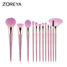 Zoreya-kit de pincéis de maquiagem de alta qualidade, 12 peças, conjunto de pincéis de maquiagem macia, sombra, base em pó, sobrancelha, pincel de beleza 2024 - compre barato