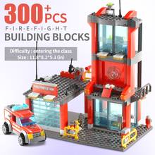 300+PCS Building Blocks Set Toys City Fire Truck Fire Fepartment Fire Station Toys Children Car Toys Girl Bricks Educational Toy 2024 - buy cheap