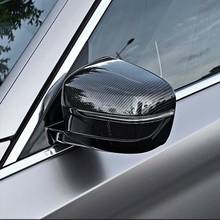 Capa de espelho retrovisor para bmw série 5, acabamento em fibra de carbono, abs, brilhante, capa de acabamento, estilo 2024 - compre barato
