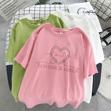 cotton 2020 new album lovesick girls print women tshirts Kpop Korean style cute Korean t shirt hip-hop short sleeve y2k top 2024 - buy cheap