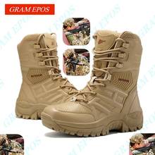 Botas militares de cuero para hombre, botines de combate táctico de fuerzas especiales para el desierto, zapatos de trabajo del ejército, botas de nieve, novedad, invierno y otoño 2024 - compra barato