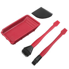 4Pc/set Woodworking Glue brush tool kit Silicone brush Soft glue brush Flat Scraper Glue Tray Wood Gluing tools 2024 - buy cheap