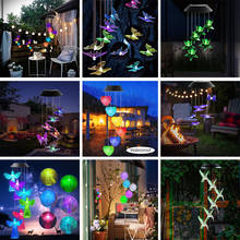 New LED Solar Wind Chime Crystal Ball Hummingbird Wind Chime Light Color Changing Waterproof Hanging Solar Light For Home Garden 2024 - buy cheap