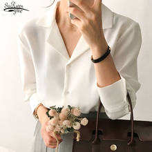 Blusa Mujer De Moda 2020 Women Tops and Blouses Solid White Chiffon Blouse Office Shirt Long Sleeve Women Shirts Clothes 9379 50 2024 - buy cheap