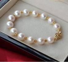 BEAUTIFUL 7.5"-8" AAA+ 9-10MM SOUTH SEA GENUINE WHITE PEARL BRACELET 2024 - buy cheap