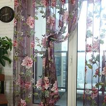 Домашний текстиль Цветочная вышивка китайская ткань тюль отвесные 3D оконные занавески оконные драпировки 2024 - купить недорого