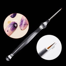 1 PC Nail Art Brush Crystal Handle DIY Design Drawing Paint Carved Pen Gel UV Nail Sculpture Liner Pens Manicure Tool 2024 - buy cheap