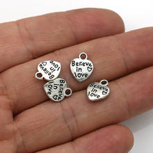 JAKONGO 20PCS Antique Silver Plated Believe in Love Charms Pendants for Jewelry Making DIY Handmade Accessories 2024 - buy cheap