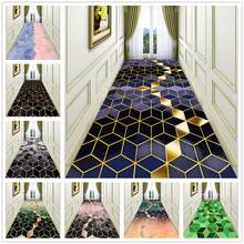 Nordic Metal style 3D Printing Long Carpets Hallway Decor Carpet Home Corridor Area Rugs Custom Hotel Stairs Aisle Antiskid Mats 2024 - buy cheap