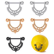 Brinco de mamilo em forma de u, 2 peças de piercing fashion de aço inoxidável rosa, dourado, em forma de u, gota de água, sexy, anel de mamilo, mulheres, joias de body piercing 2024 - compre barato