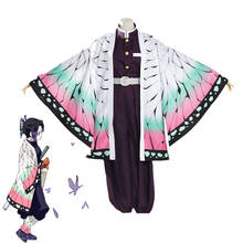 new anime Demon Slayer Kimetsu no Yaiba Unisex Kochou Shinobu Cosplay Costume Kimono Suit Haori 2024 - buy cheap