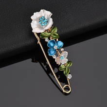 RINHOO Large Pin Brooches Rhinestone Enamel Flower Brooch Women's Clothes Buckle Pin Collar Lapel Scarf Badge Party Jewelry 2024 - buy cheap