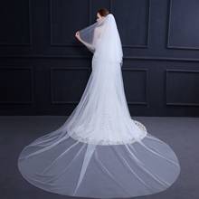 Elegante accesorios de boda 3 metros 2 capas velo de novia blanco marfil velo de novia sencillo con peine velo de boda gran oferta 2024 - compra barato