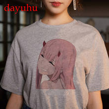 Darling In The Franxx Anime Harajuku T Shirt Men Zero TWO Aesthetic Funny Manga T-shirt Cool Anime Tshirt Hip Hop Top Tees Male 2024 - buy cheap