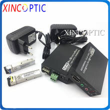 Mini extensor HDMI sobre transceptor de fibra óptica + datos RS232 de 1 canal/Audio de 3,5mm, 1080P con 3G,SM,SX,20KM, módulo BIDI LC SFP 2024 - compra barato