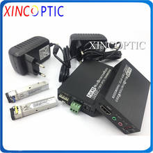 Mini HDMI Extender Over Fiber Optic Transceiver+1Ch RS232 Data/3.5mm Audio,1080P with 3G,SM,SX,20KM,BIDI LC SFP Module 2024 - buy cheap